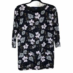 French Connection Womens Blouse Small Floral Black